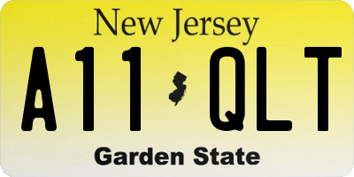 NJ license plate A11QLT