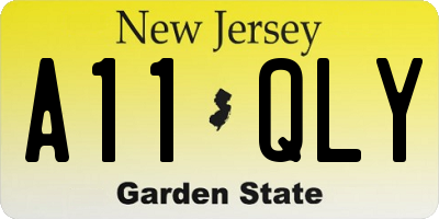 NJ license plate A11QLY