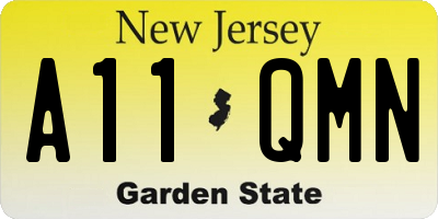 NJ license plate A11QMN