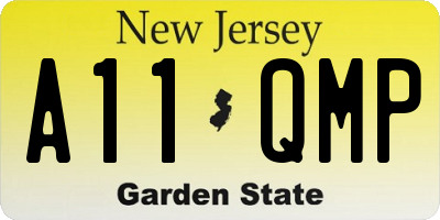 NJ license plate A11QMP