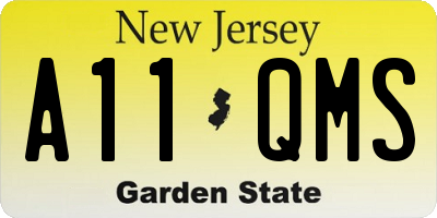 NJ license plate A11QMS