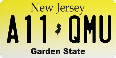 NJ license plate A11QMU