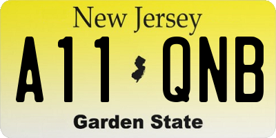 NJ license plate A11QNB
