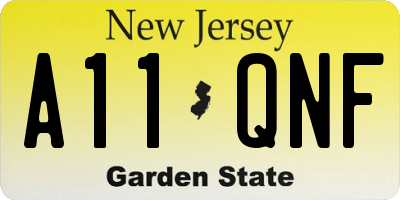 NJ license plate A11QNF