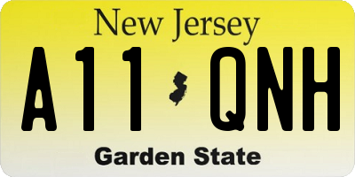 NJ license plate A11QNH