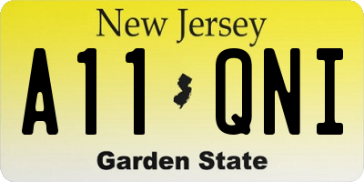 NJ license plate A11QNI