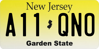 NJ license plate A11QNO