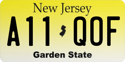 NJ license plate A11QOF