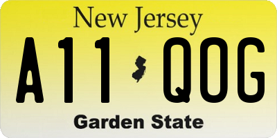 NJ license plate A11QOG