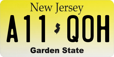 NJ license plate A11QOH