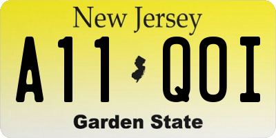 NJ license plate A11QOI