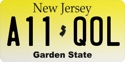 NJ license plate A11QOL