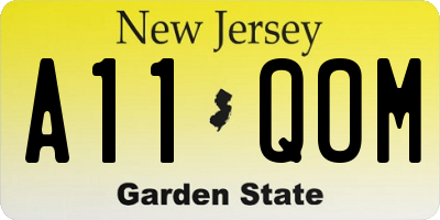 NJ license plate A11QOM