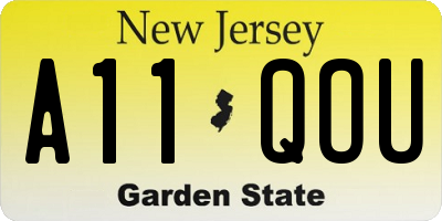 NJ license plate A11QOU