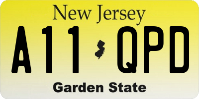 NJ license plate A11QPD