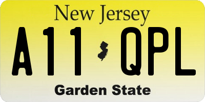 NJ license plate A11QPL
