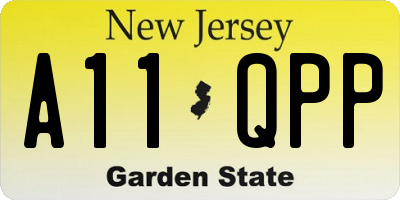NJ license plate A11QPP