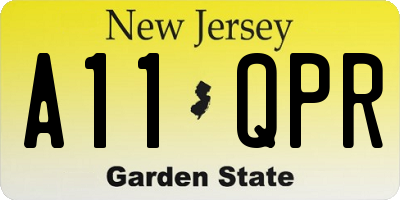 NJ license plate A11QPR