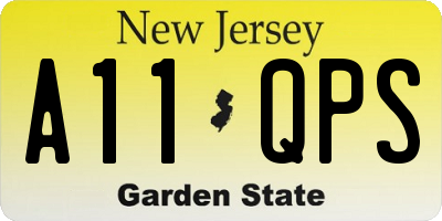 NJ license plate A11QPS