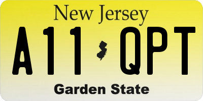 NJ license plate A11QPT