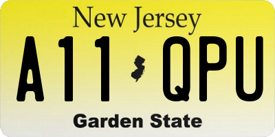 NJ license plate A11QPU