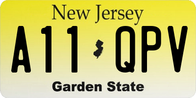 NJ license plate A11QPV