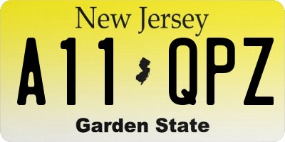 NJ license plate A11QPZ