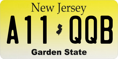 NJ license plate A11QQB