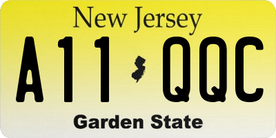 NJ license plate A11QQC