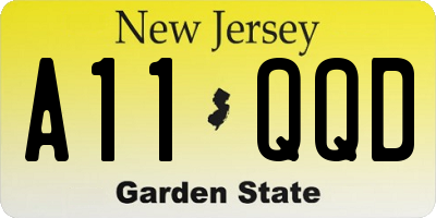 NJ license plate A11QQD