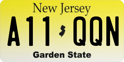 NJ license plate A11QQN