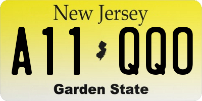 NJ license plate A11QQO