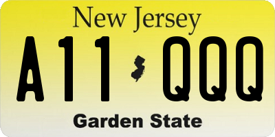 NJ license plate A11QQQ