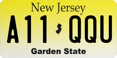 NJ license plate A11QQU