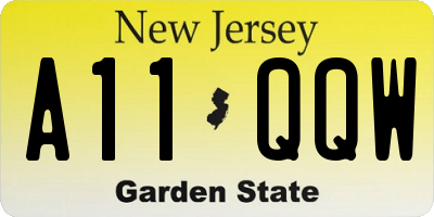 NJ license plate A11QQW