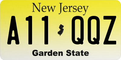 NJ license plate A11QQZ