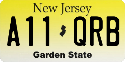 NJ license plate A11QRB