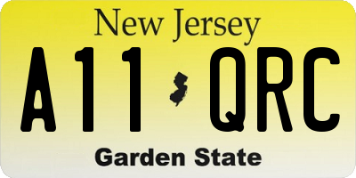 NJ license plate A11QRC