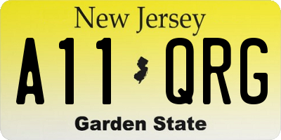 NJ license plate A11QRG