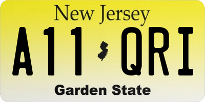 NJ license plate A11QRI