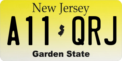 NJ license plate A11QRJ