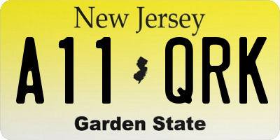 NJ license plate A11QRK