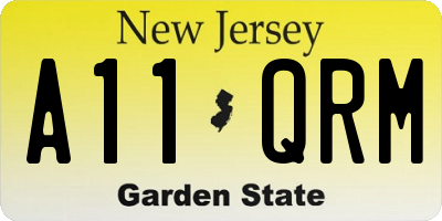 NJ license plate A11QRM