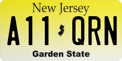 NJ license plate A11QRN