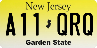 NJ license plate A11QRQ