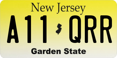 NJ license plate A11QRR