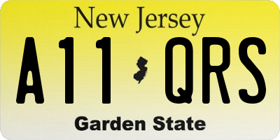 NJ license plate A11QRS