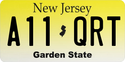 NJ license plate A11QRT