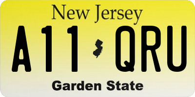 NJ license plate A11QRU