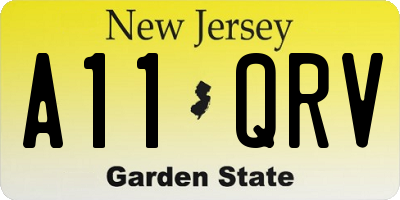 NJ license plate A11QRV